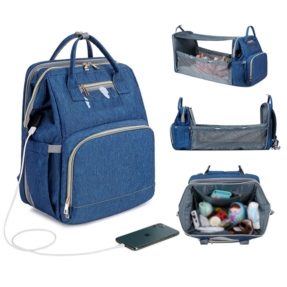 

Mummy Multifunctional Diaper Bag Mother And Baby Bag Folding Baby Portable Large Capacity Multi-Function Outing Backpack Bed