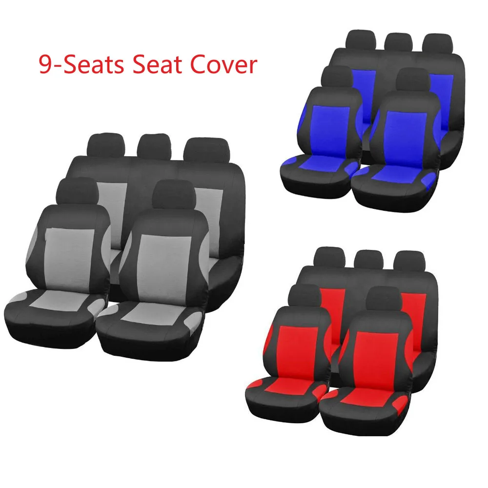

9Pcs Car SUV Seat Covers Set for Auto Front + Rear Seat Headrests Universal