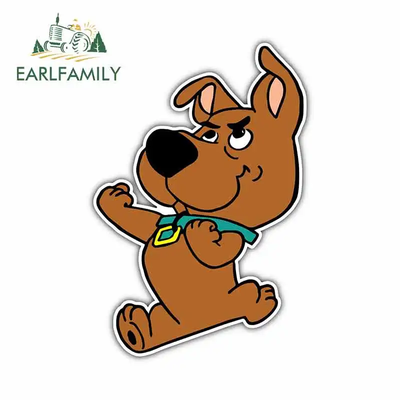 

EARLFAMILY 13cm x 9.1cm Cartoon Dog Car Stickers Sunscreen Vinyl JDM Waterproof RV VAN 3D DIY Fine Decal Graphics