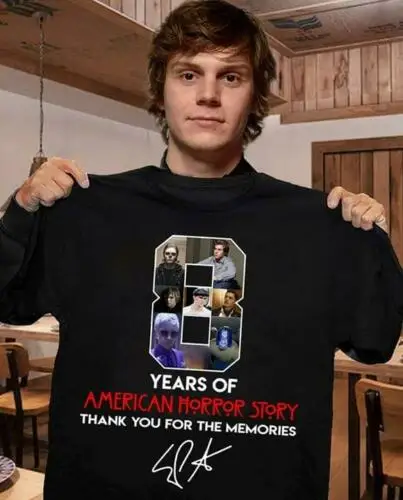 

8 Years Of Horror-Story American Thank You T Shirt Black Cotton Men Adult Summer Streewear Size:S-3Xl
