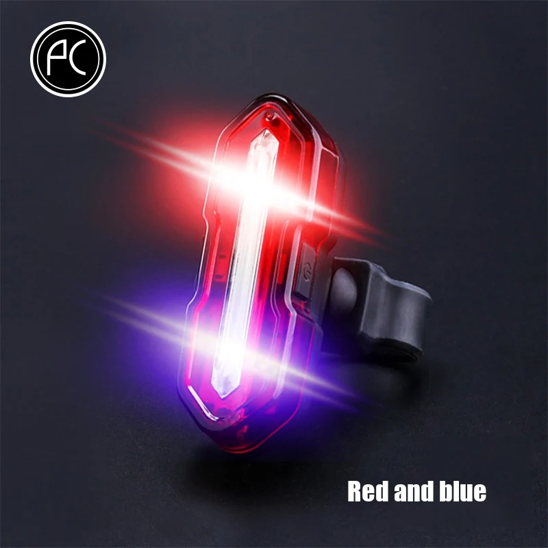 RED BLUE PCycling велосипедный светильник USB зарядка велосипедный фонарь COB Задний габаритный фонарь светодиодный передний светильник IPX4 водонепроницаемые Аксессуары для велосипеда - Цвет: RED BLUE