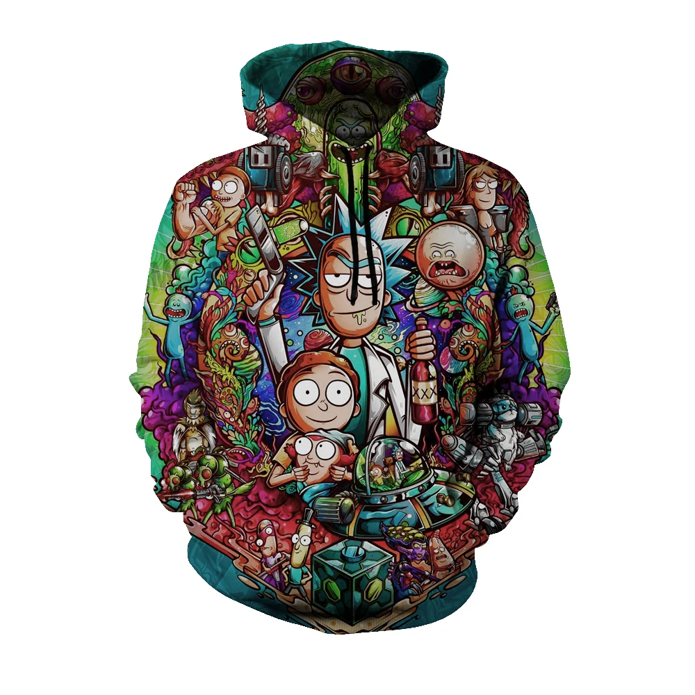 rick and morty 1 Новинка, толстовка с капюшоном в стиле аниме Рик и Морти, одежда на заказ, одежда с фигурками Рика и Морти, мужская толстовка с 3d принтом, 39s - Цвет: rick and morty 1
