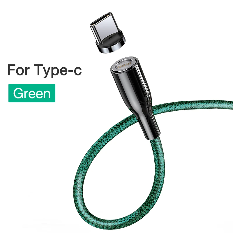 Cafele новейший Магнитный USB кабель для iphone Micro type C Плетеный USB кабель QC3.0 зарядное устройство для iphone samsung Xiaomi 200 см - Цвет: Green for type C