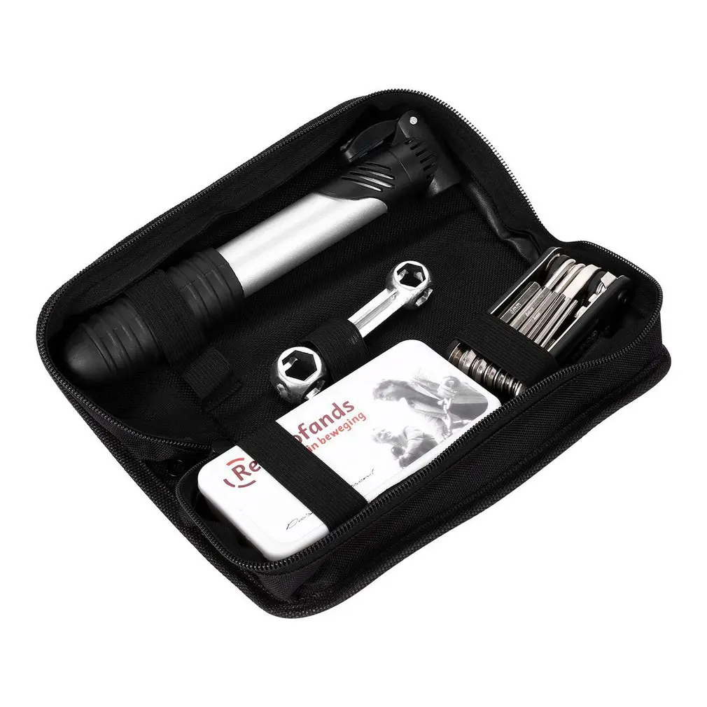 Portable Bicycle Tire Repair Tools Kits Bag Bike Cycling Tyre Air Pump Inflator Schrader Presta Valve