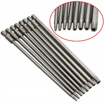 

8 Pcs Torx Screwdriver Bit Set Hex Security Head 150MM Extra Long T8 -T40