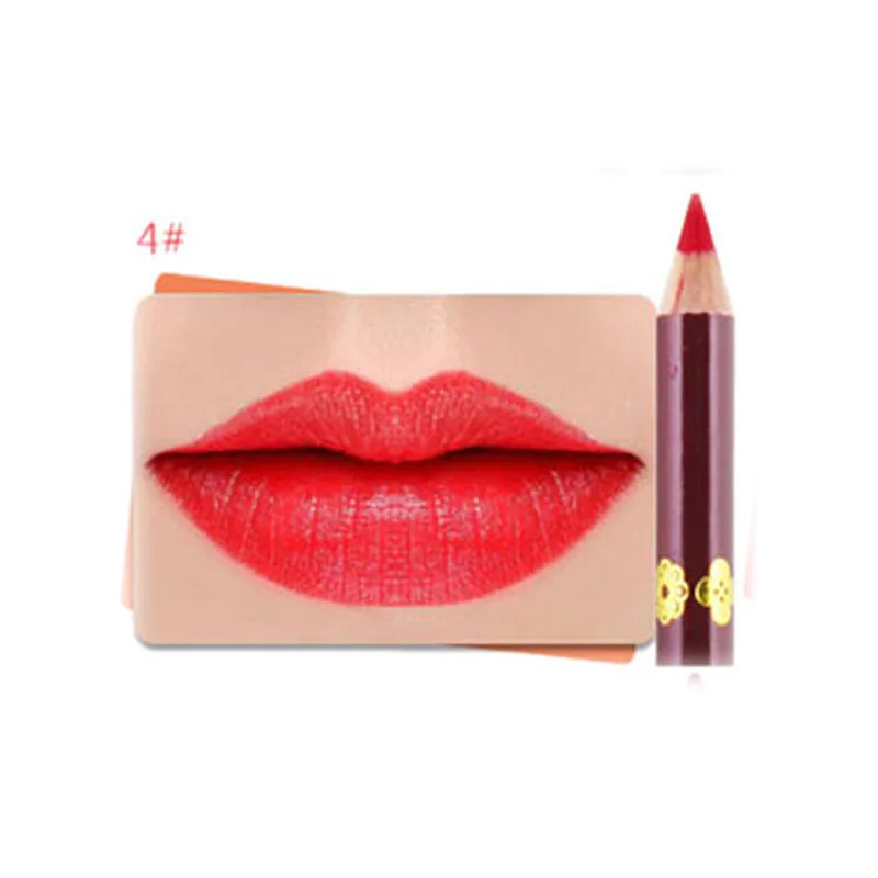 Карандаш Lipliner, цветной матовый деревянный карандаш для губ, 12 цветов, водостойкий, стойкий, легко одевается для макияжа, косметический, для салона красоты - Цвет: 04