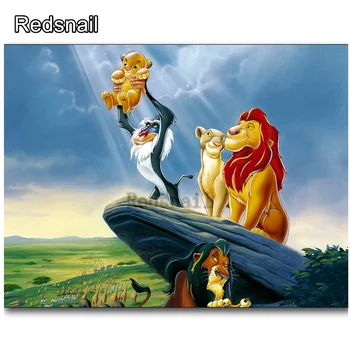 

5D Diamond Painting The Lion King Diamond Embroidery Cartoon Full Drill 3D DIY Mosaic Diamond Decor Rhinestones Needlework TT055