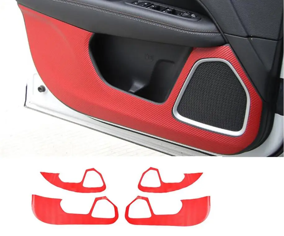Carbon Fibre Doors Panel Protective Anti-Kick Pad Mat Sticker For Jeep Compass 18 - Название цвета: 1