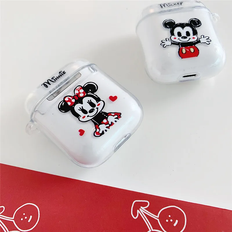 Милый мультяшный Микки Минни Мягкий силиконовый чехол для Apple Airpods чехол беспроводной Bluetooth наушники Crayon Shinchan чехол