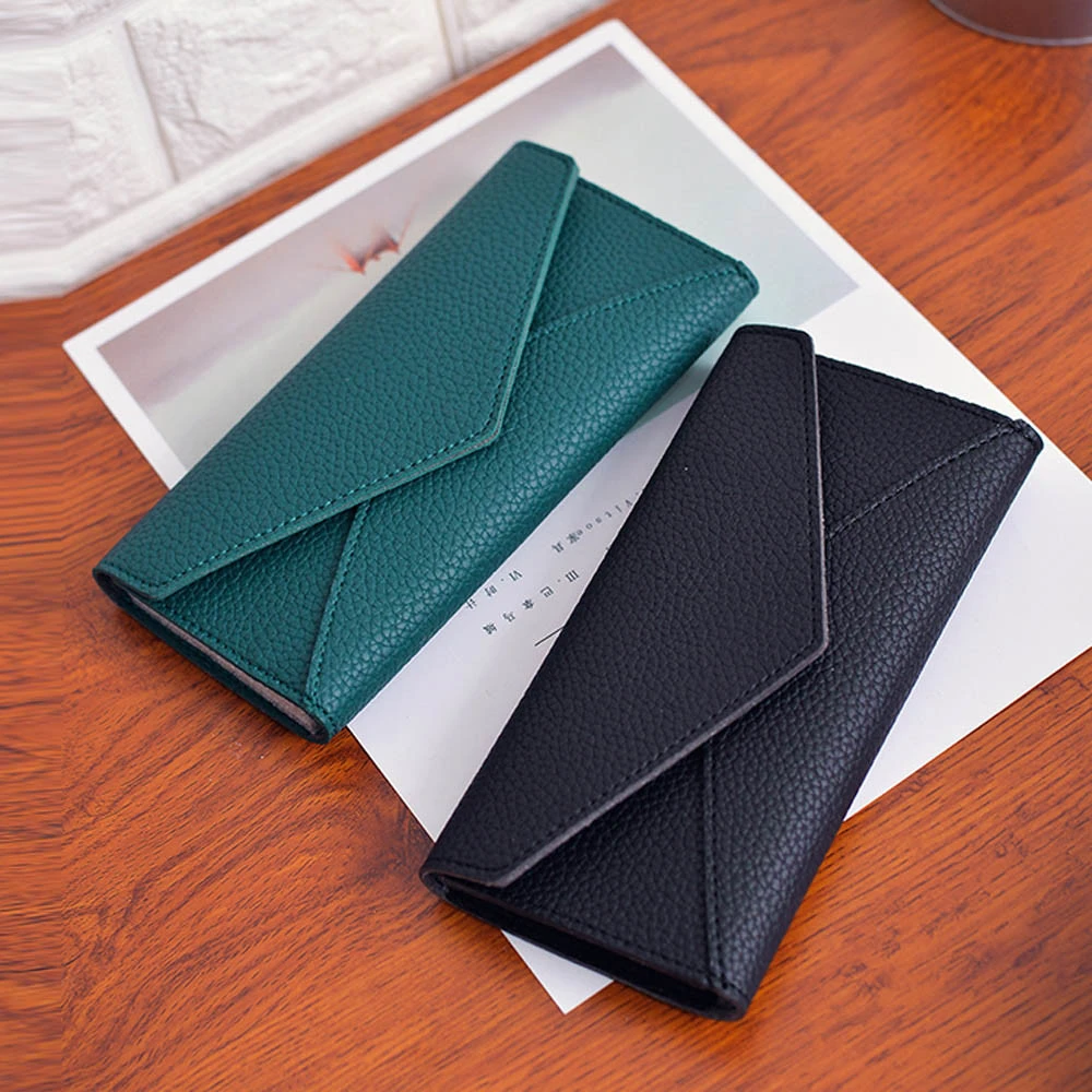 Women Wallets Multifunction PU Leather Wallets Simple Zipper Purses Long Section Clutch Wallet Soft PU Leather Money Bag 815