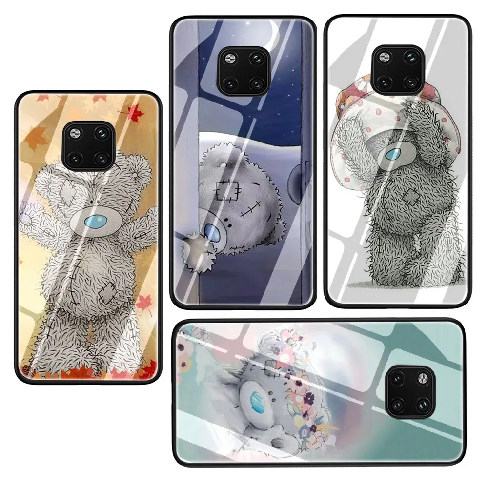 Cute Teddy Me To You Bear Tempered Glass Phone Cover Case For Huawei Mate P 10 20 30 Lite Pro Y9 Honor 8X 7A
