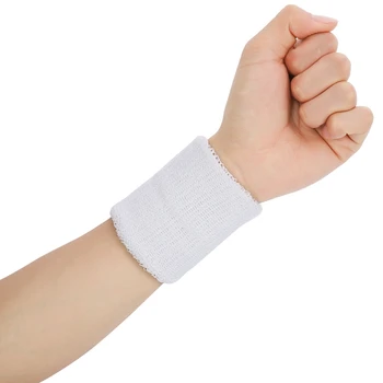 6PCS Katoen Unisex Sport Zweetband Zweetband Wrist Protector Running Badminton Basketbal Brace Badstof Zweet Band