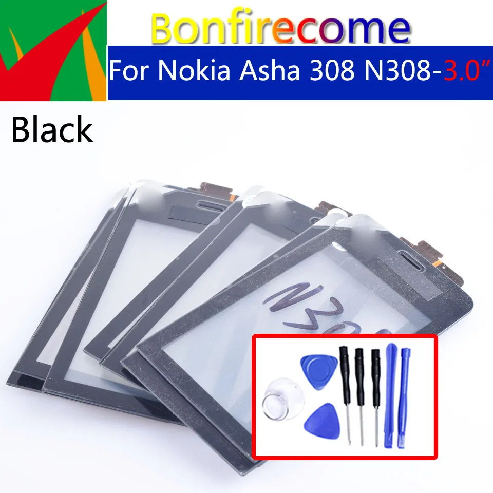 Для Nokia Asha 308 N308 309 310 3080 3090 Сенсорная панель Датчик дигитайзер Стекло Замена 3 0