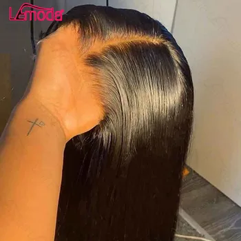 

Lemoda Hd Lace Frontal Wig Straight 13x6 Lace Front Wig Preplucked With Baby Hair Peruvian Remy Natural Hair 6inch Lace Part Wig