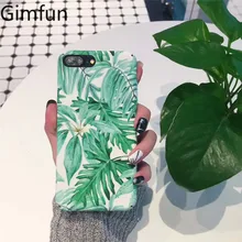 Funda rígida Gimfun con diseño de hojas verdes para Iphone 7 7plus 8 6 6s 6plus X, funda trasera para IPhone 11 Pro Xs Xsmax xr