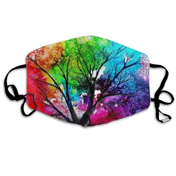 

Mouth Mask Painting Tree Print Masks - Breathable Adjustable Windproof Mouth-Muffle, Camping Running for Women and Men