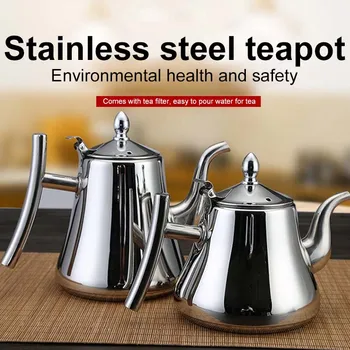 

Teapot Stainless Steel Tea Utensils Strainer Home Kitchen Heat Resistant Coffee Restaurant Drinks Water Fruit Juice Tea Pot