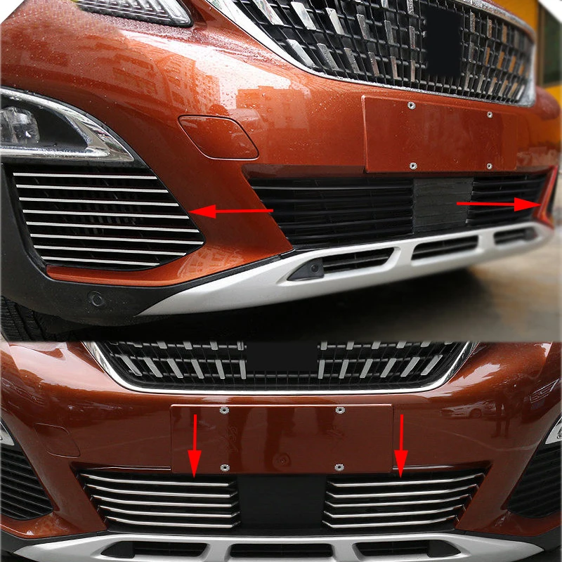 Для Peugeot 3008 GT 2017 2018 2019 2020 Передняя Нижняя решетка гриля + противотумансветильник