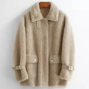 Bella philosophy Осень Зима Свободные Женские однотонные шерстяные пальто с карманами Толстая теплая верхняя одежда женские повседневные пальто из искусственного меха - Цвет: KH