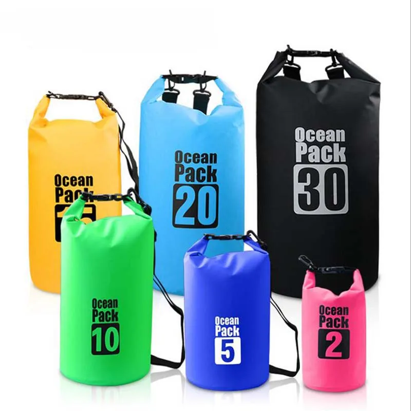 

PVC Waterproof Dry Bag 3L 5L 10L 15L 20L 30L Outdoor Diving Foldable Beach Swimming Bag Rafting River Floating Backpack