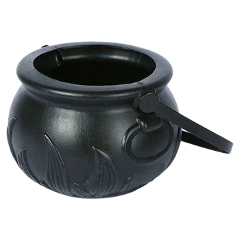 

Halloween Witch Black Jar Flame Bucket Children Portable Candy Bucket Ghost Festival Cosplay Stage Decoration Props