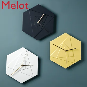 

Creative Nordic Style Ceramic Wall Clock Simple Home Living Room Wall Clock Crafts