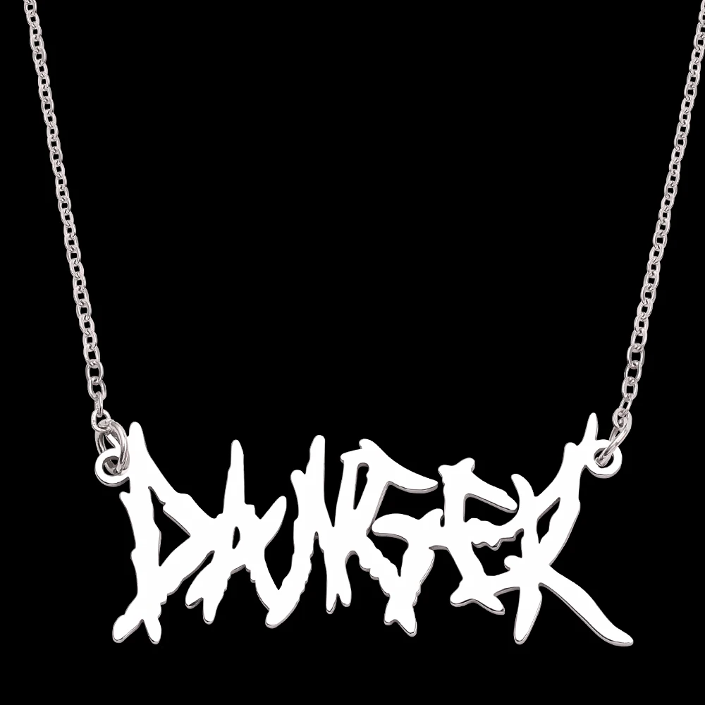 Thorn Letters DANGER Necklace Stainless Steel Wire Brambles Hip-hop Punk Style Choker Harajuku Street Personality Jewelry Charms | Украшения