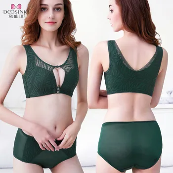 

Non-magnetic Security Check Double Front Buckle Anti-glare Plus Size Bra and Vest Gather Thin Beautiful Back Ladies Underwear