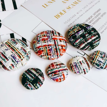 

Stripe Wool Stuff Goods Hairpin Clip Accessories Cameo Button Supplies for Jewelry Making Earring Accessories Components 10pcs