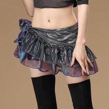 Костюм для танца живота Цыганская юбка хип шарф чистая пряжа лист лотоса короткая юбка Спортивная одежда юбка для танца живота BL2318