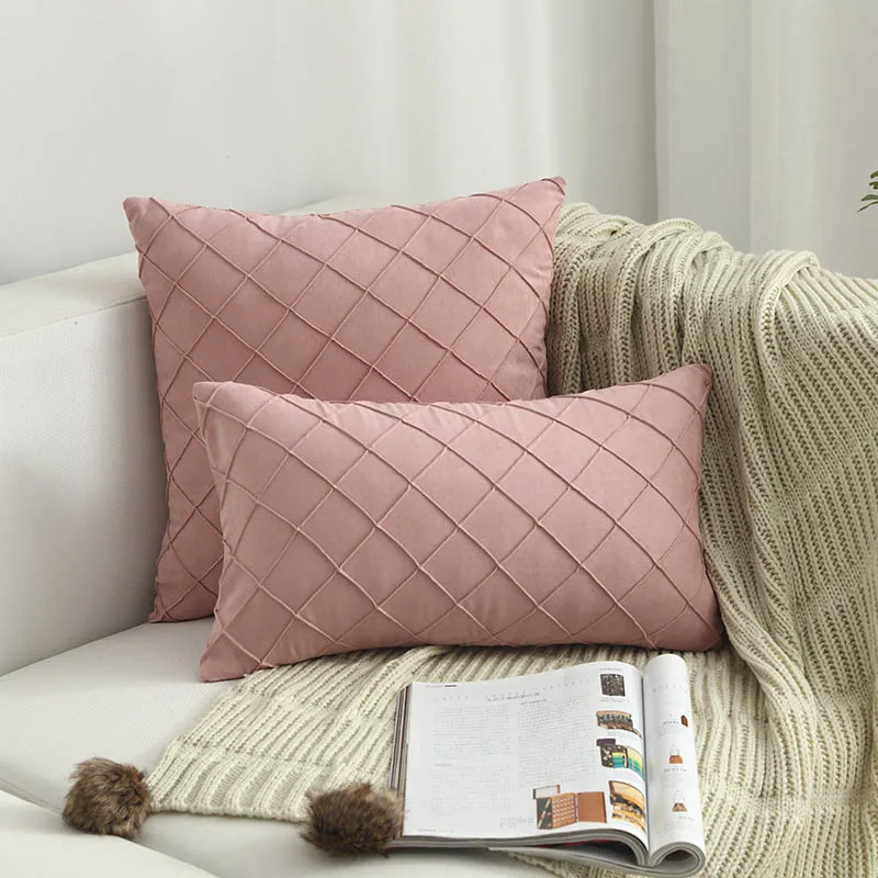 Light pink Замшевые Роскошные современный скандинавский простой предметы домашнего обихода наволочка для подушки, накидка для подушки, 1 шт. подушка чехол украшение дома Популярные - Цвет: Light pink