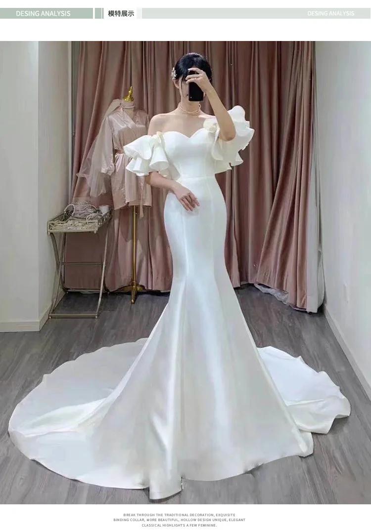 Korean Satin Wedding Dress