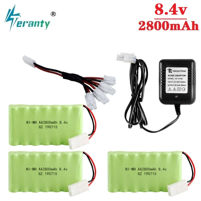 Обновленная Батарея NiMH 8 4 v 2800mah + зарядное устройство для радиоуправляемых