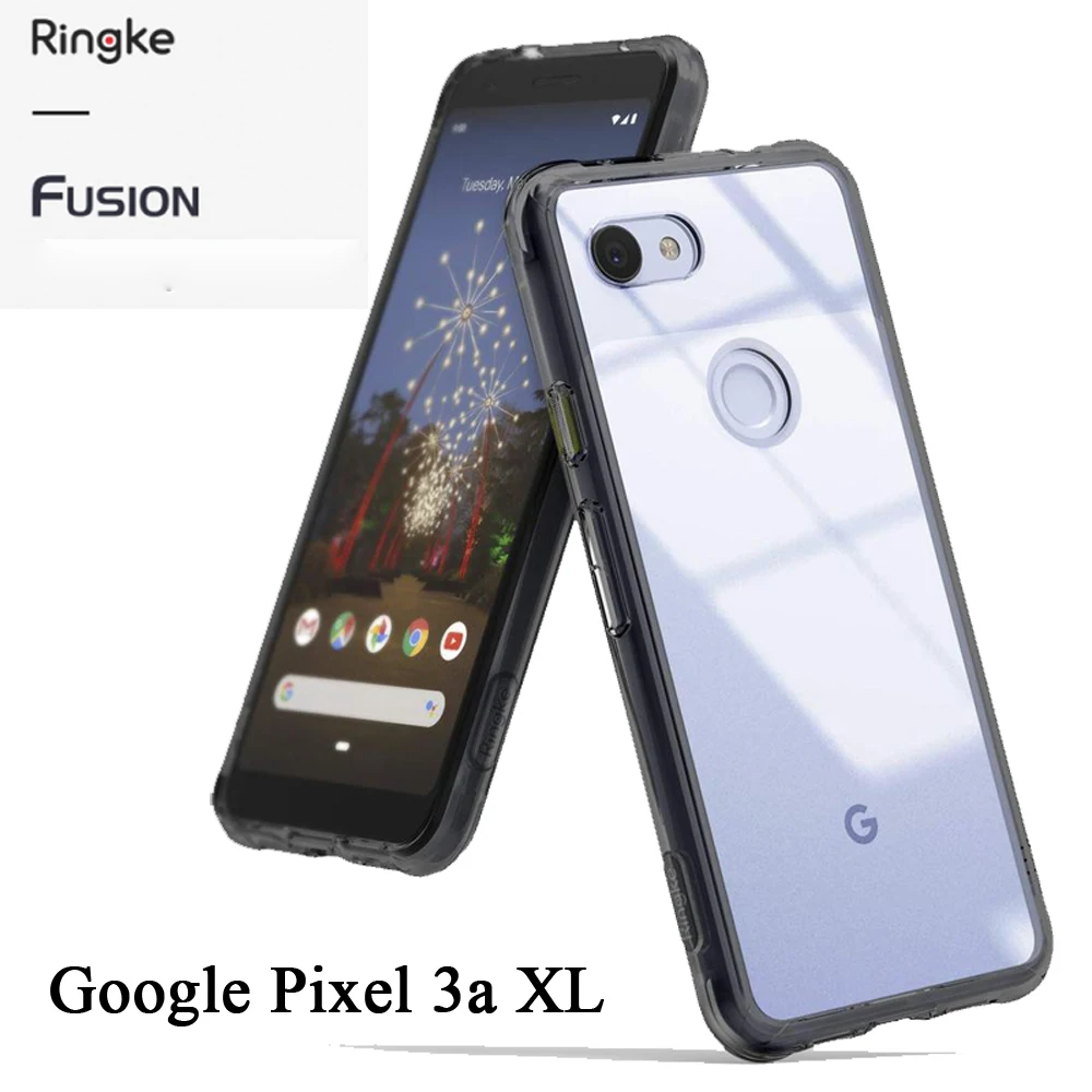 Ringke Fusion for Google Pixel 3a XL Clear PC Back Cover and Soft Frame Hybrid  Mil Drop Protection