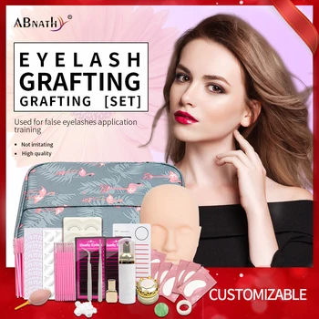 

Abnathy 57pcs Professional Training Eyelashes kit False Eyelash Extension Grafting Practice Curl Glue Tweezer Tools Set Dropship
