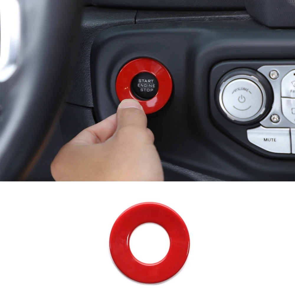 For Jeep Wrangler 2018+ Car Start Engine Stop Button Switch Ring Sticker  Interior Car Styling Moldings - Interior Mouldings - AliExpress