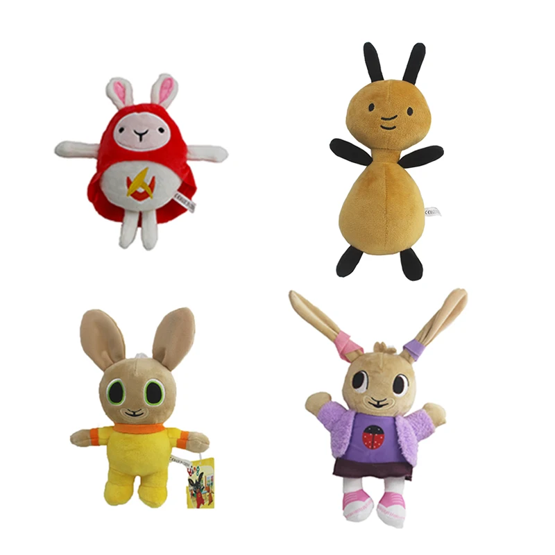 4 шт./лот 20-25 см Bing Bunny плюшевая игрушка кукла Bing Bunny Voosh Flop мягкие игрушки для детей детские подарки