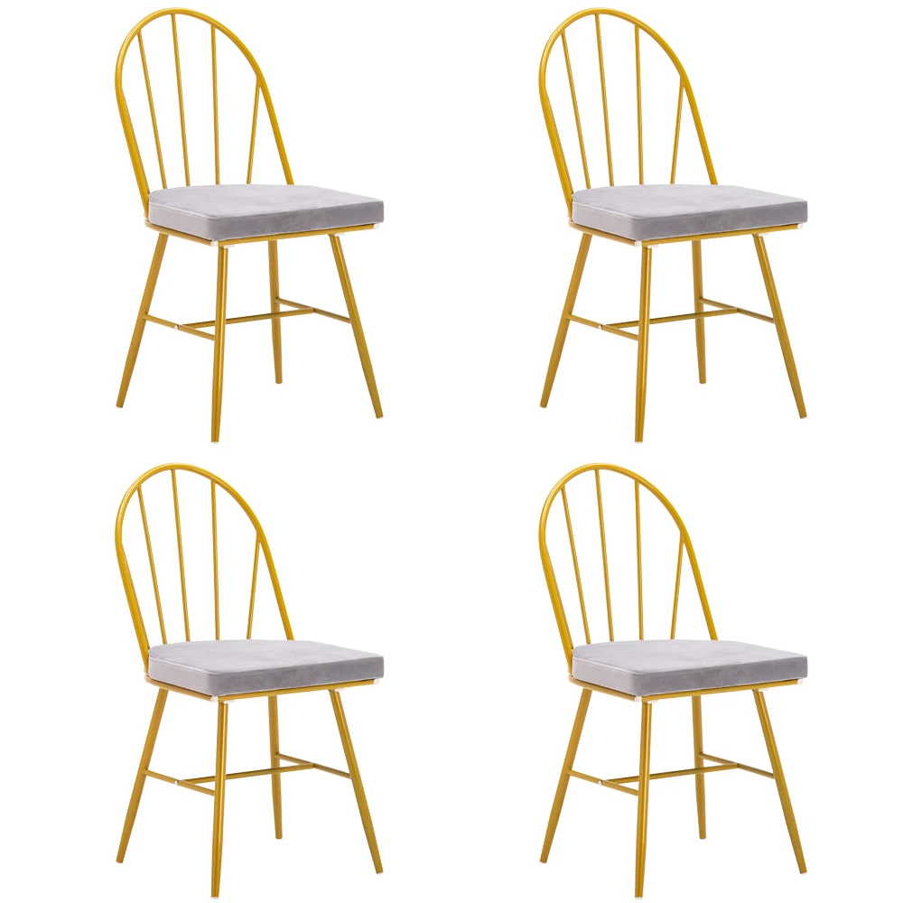 

Furniture Dining Room Bench,Set of 4 High-Back Simplistic Iron Frame High-Density Sponges Kitchen Dining Chairs Entryway Benches