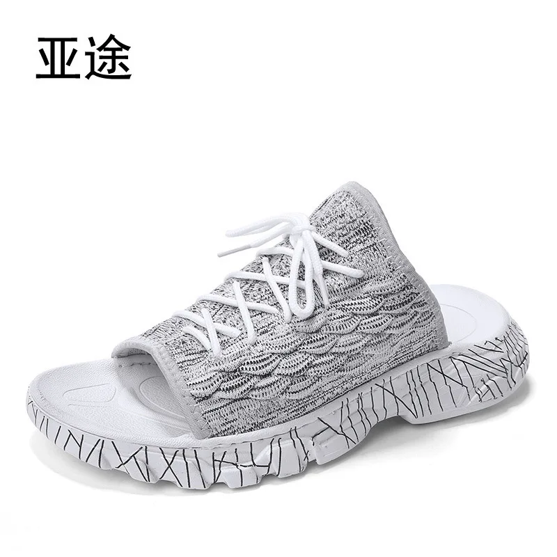 

Outdoor Slippers MEN'S Slippers Cool Summer Korean-style Sandals Beach Outer Wear A- line Trend 2019 New Style Online Celebrity