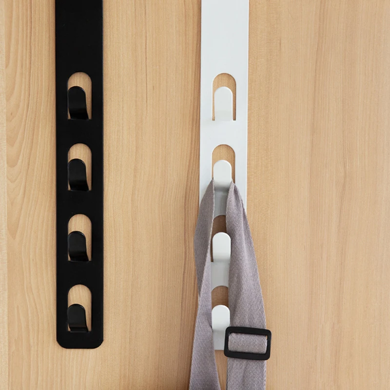 4Hook Iron Stainless Steel Door Hooks Kitchen Hanging Clothes Hanger on Wardrobe Back Type Strong Practical Hanger Door Hanger