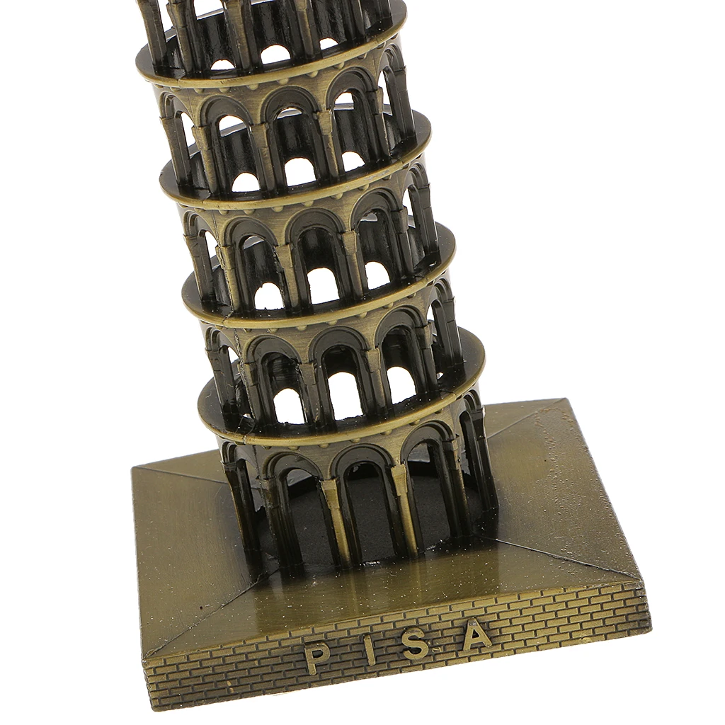 Leaning Tower of Pisa Model Home Decor Metal Craft Furnishing Article 15.5CM
