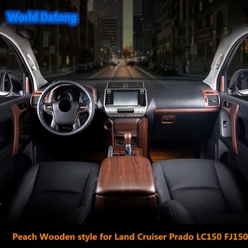 

For Toyota Land Cruiser Prado LC150 FJ150 2018 2019 Interior Peach Wooden ABS Decoration Moulding Trim Car Styling Accessories
