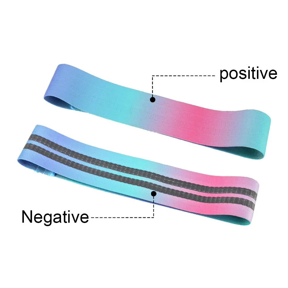 Ноги петля сопротивление фитнес йога женщины мужчины Хип кольцо лента-трофей упругие приседания градиент цвета упражнения бедра Нескользящие
