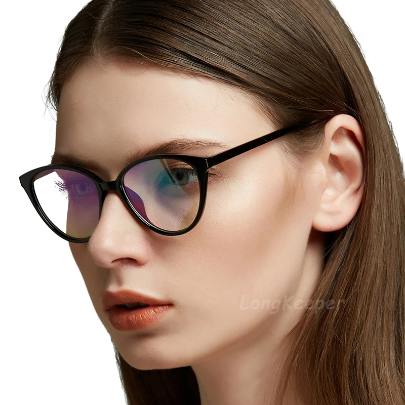 Новая трендовая оправа для очков в стиле кошачьи глаза, женские брендовые дизайнерские оправы для очков Cateye, женские модные прозрачные компьютерные очки