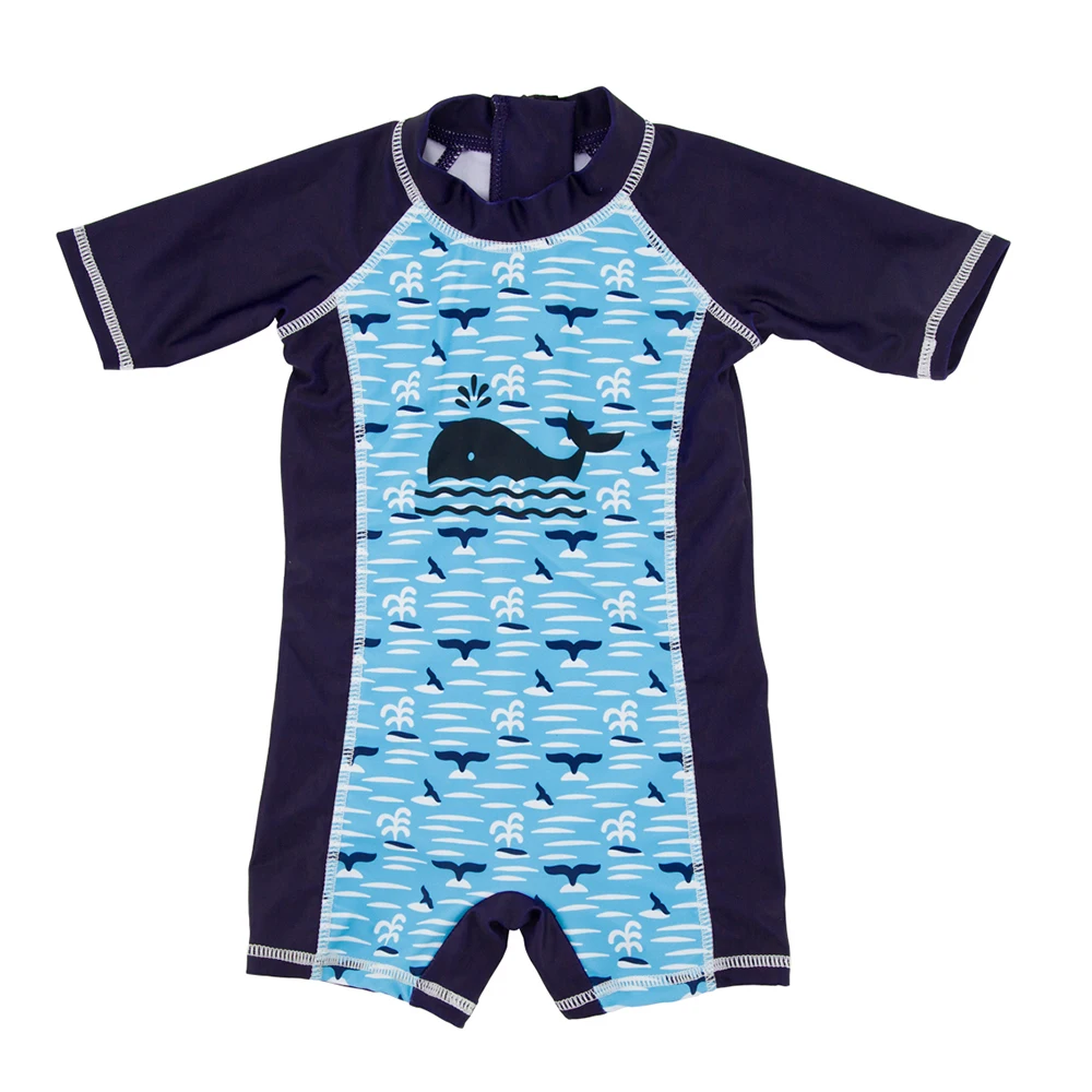 Купальник детский летний Цельный с принтом Кита и защитой от солнца|baby boy swimsuit|baby
