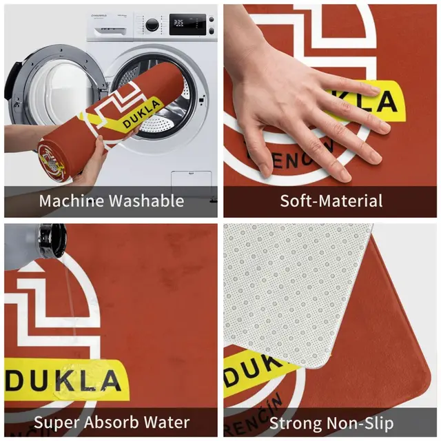 Hk Dukla Trencin Deartmat Szőnyegszőnyeg Szőnyegfürdő Fürdőszőnyeg Nem Csúszás Wc-Vel Való Erkély Vízolaj-Bizonyítás - Image 4