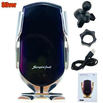 

New R1 Automatic Clamping 10W Car Wireless Charger For iPhone Xs Huawei Infrared Induction Qi Wireless Charger Car Phone Holder