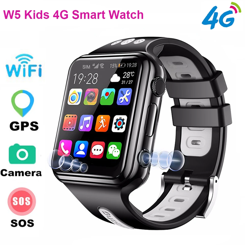 

W5 4g Kids Smart Watch Wifi Location Student/Children Smart Watch Phone Android System Clock App Install Bluetooth 4G SIM Card