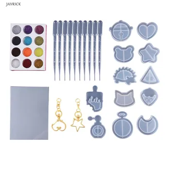 

1 Set Irregular DIY Crystal Epoxy Mould Material Pack Flowing Moulds Necklace Pendant Jewelry Making Mold Tool Creative Silicone
