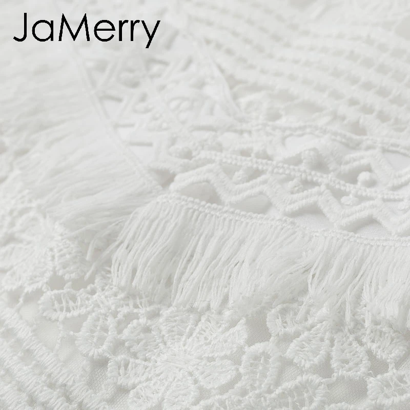 JaMerry/винтажная белая женская блузка с вышивкой и кисточками, рубашка с длинными рукавами, Осенние Топы, рубашка, Элегантная блузка для вечеринок, рубашки